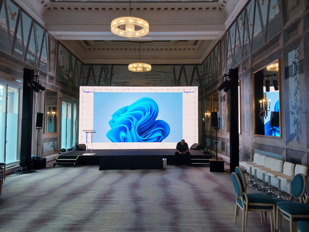 A 7m wide by 4m high LED screen in Edinburgh.